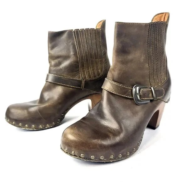 Dansko Rihanna Women's Buckle Studded Ankle Boot Heeled Elastic EU 40 US 9.5–10 - Picture 1 of 16